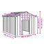 vidaXL Caseta para perros con techo acero galvanizado 114x202x101 cm, , large indicador imagen numero 10