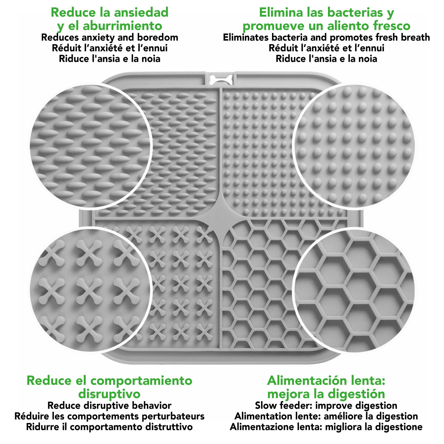 Arquivet Alfombrilla gris para lamer y espátula para perros thumbnail