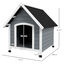 PawHut Caseta para Perros 75x88x82 cm Casa para Perros Medianos con Techo de Tejas de Imitación Base Elevada y Suelo Desmontable para Exterior Gris, , large indicador imagen numero 3