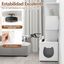 COSTWAY 2 en 1 Caja de Arena para Gatos, Mueble de Ba&ntilde;o Oculto para Gatos con 3 Estantes Abiertos de Almacenaje, con Kit Antivuelco y Almohadilla Ajustable, Casa de Inodoro para Gatos (Blanco), , large indicador imagen numero 5