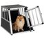 COSTWAY Transport&iacute;n para Perros y Gatos, Jaula para Perros de Aluminio con Cerradura y Separador, Transport&iacute;n de Viaje para Perros Peque&ntilde;os y Medianos, Resistente a Mordeduras, 69,5 x 54 x 50,5 cm, , large indicador imagen numero 1
