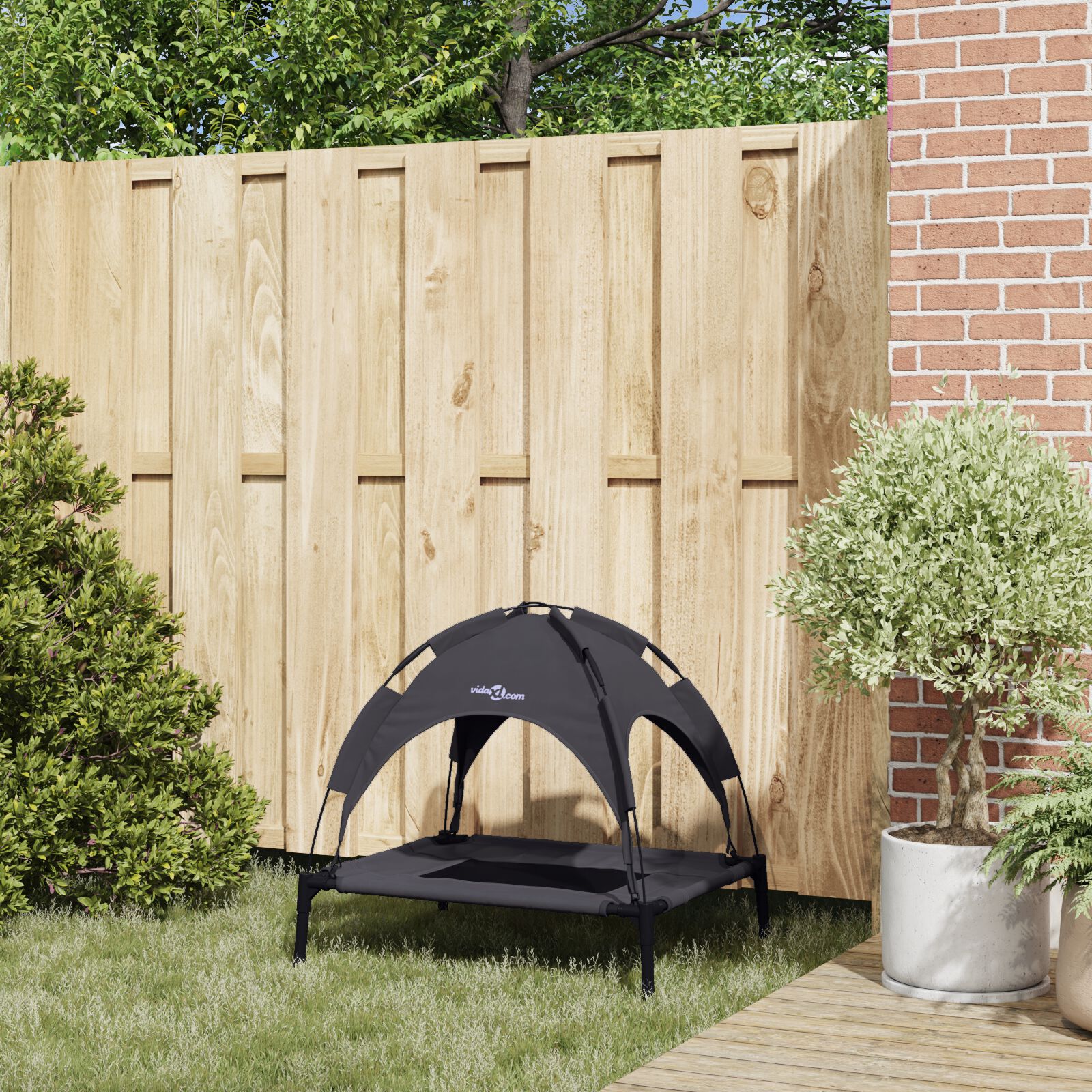 vidaXL Cama para Perros con Dosel Sof&aacute; Silla Tela Oxford y Acero Negro, , large Imagen numero 26