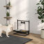PawHut Comedero Elevado para Perros Cuenco para Perros con 2 Tazones de Acero Inoxidable Altura Ajustable y 1 Placa de Metal en Forma de Hueso 40,5x22x39 cm Negro, , large indicador imagen numero 2