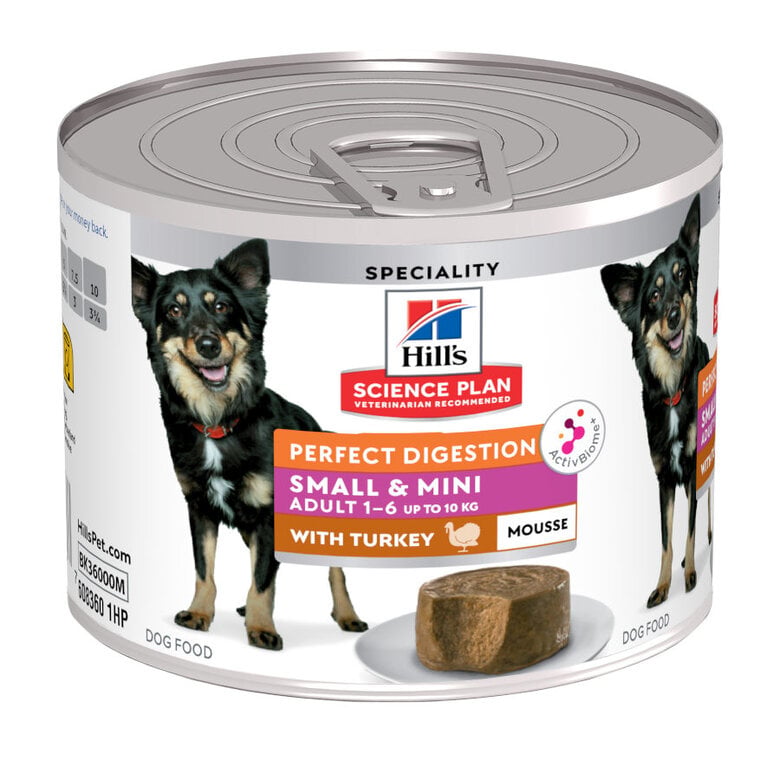 200 g Hill's Science Plan Adult Small & Mini Perfect Digestion Mousse de Pavo lata para perros
