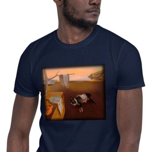 Mascochula camiseta hombre mola dalí personaliza con tu mascota azul marino thumbnail