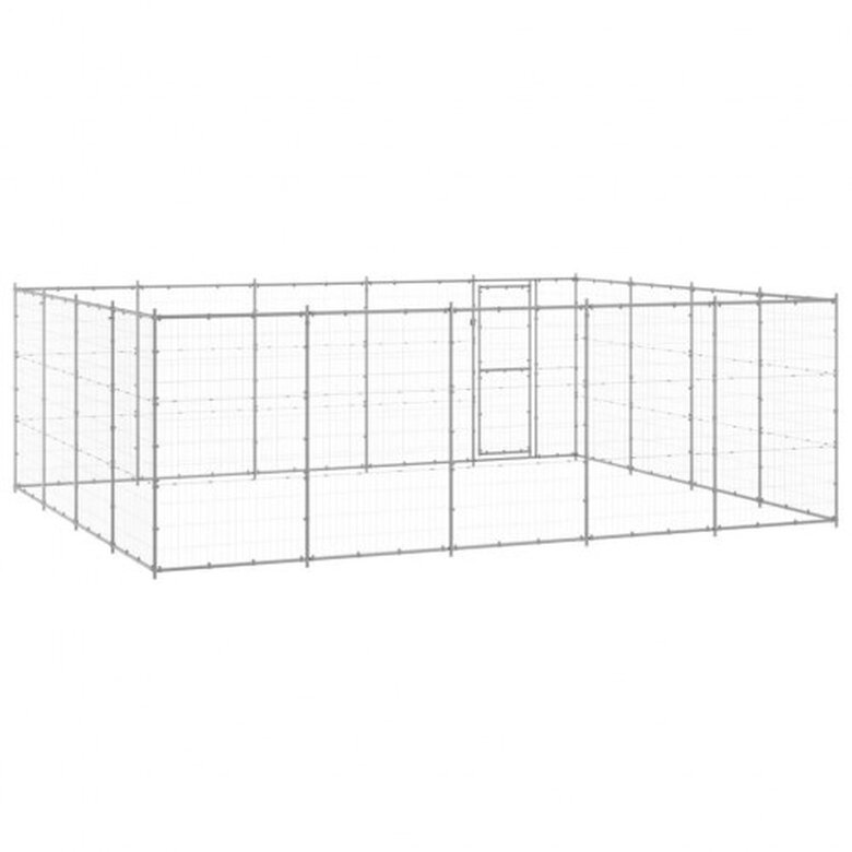 Vidaxl jaula con malla alrededor plateado para mascotas, , large image number null