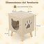 COSTWAY Mueble Arenero para Gatos Medianos, 45 x 40 x 54 cm, Cajas de Arena para Gatos con Tapa Desmontable, Agujero y Ventana, Patas de Madera, Mesa Auxiliar Gato para Sal&oacute;n, Entrada, Dormitorio, , large indicador imagen numero 5