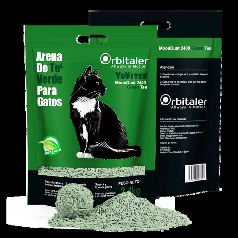 Yupiter® MoonDust 2400 Green Tea arena aglomerante de té verde para gatos thumbnail
