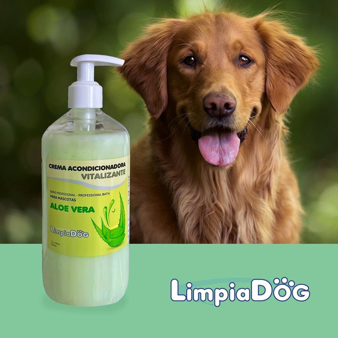LimpiaDog Acondicionador para Perros Desenredante Aloe Vera Vitalizante 500ml para Mascotas Cuidado y Suavidad del Pelaje y Pelo de tu Perro o Gato hidratacion y Brillo, , large Imagen numero 4