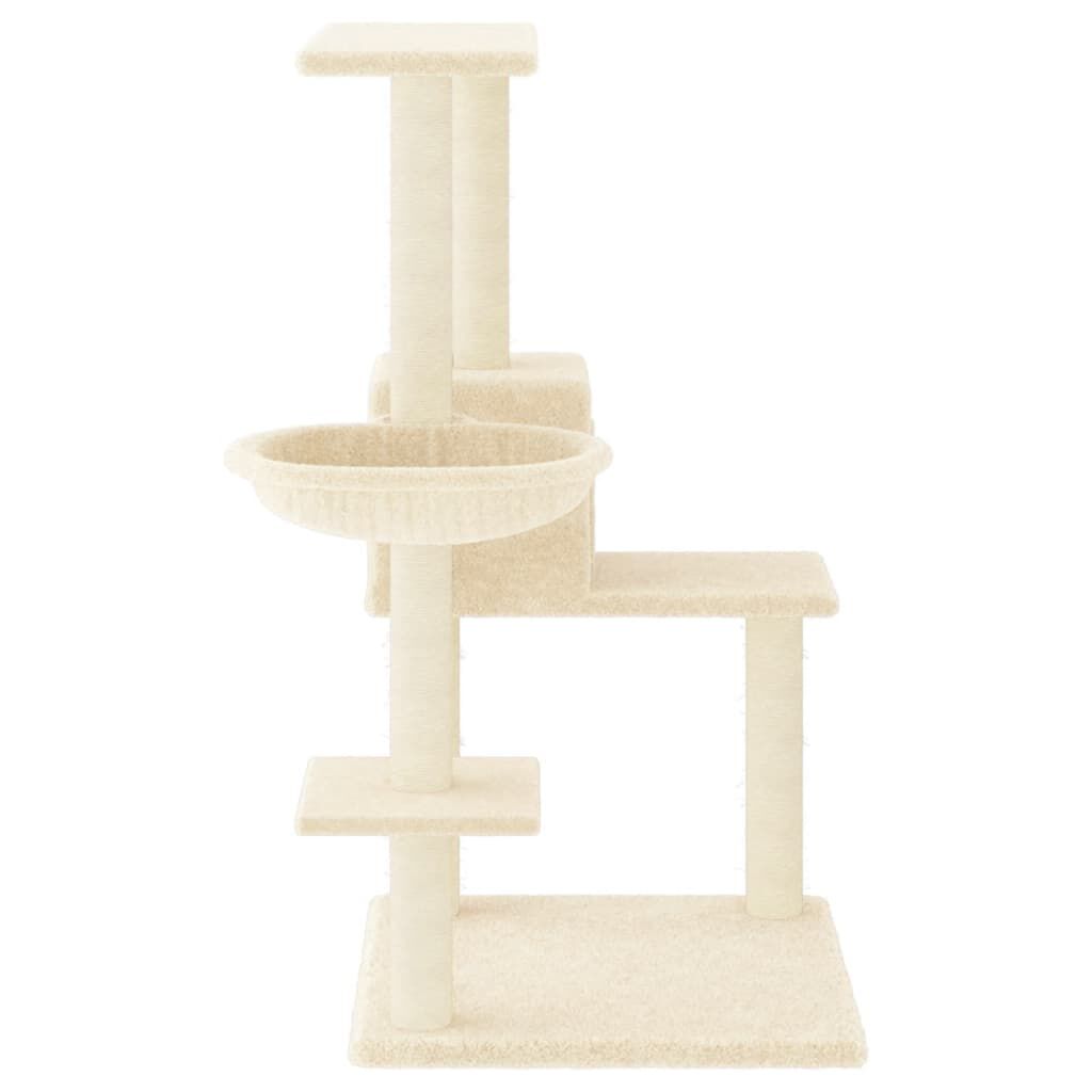 vidaXL Rascador para gatos con postes de sisal color crema 95 cm, , large Imagen numero 3