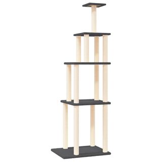 vidaXL Rascador Postes de sisal Gris Oscuro 183 cm para gatos