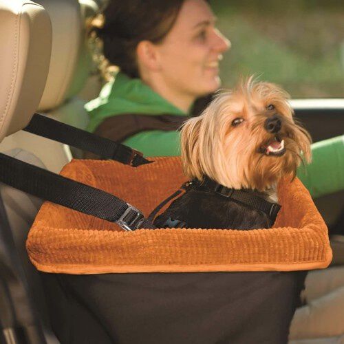 Asiento elevado de coche para perros color Negro y Naranja, , large Imagen numero 4