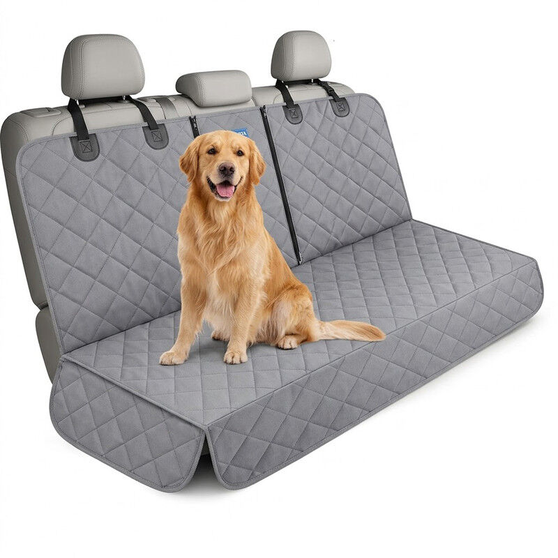Nobleza Funda Asiento Coche para Perros Impermeable &ndash; 137x121 cm, Antideslizante, con Cremallera Central &ndash; Protege el Asiento de SUV y Familiar &ndash; Gris, , large Imagen numero 1