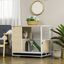 PawHut Conejera de Madera con Ruedas Mueble Conejera de Interior 78x52,5x76,5 cm Superficie Mesa Auxiliar con Techo Abrible Corral Bandeja Extraíble Bebedero y Rampa Roble, , large indicador imagen numero 2