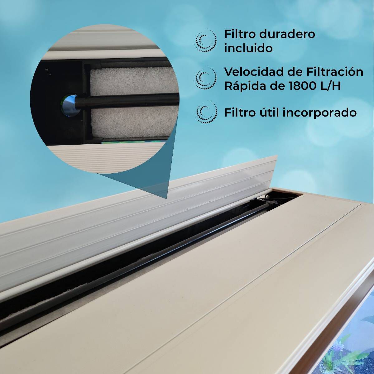 MonsterShop Acuario con Mueble Blanco, Accesorios y Grava Negra para peces thumbnail