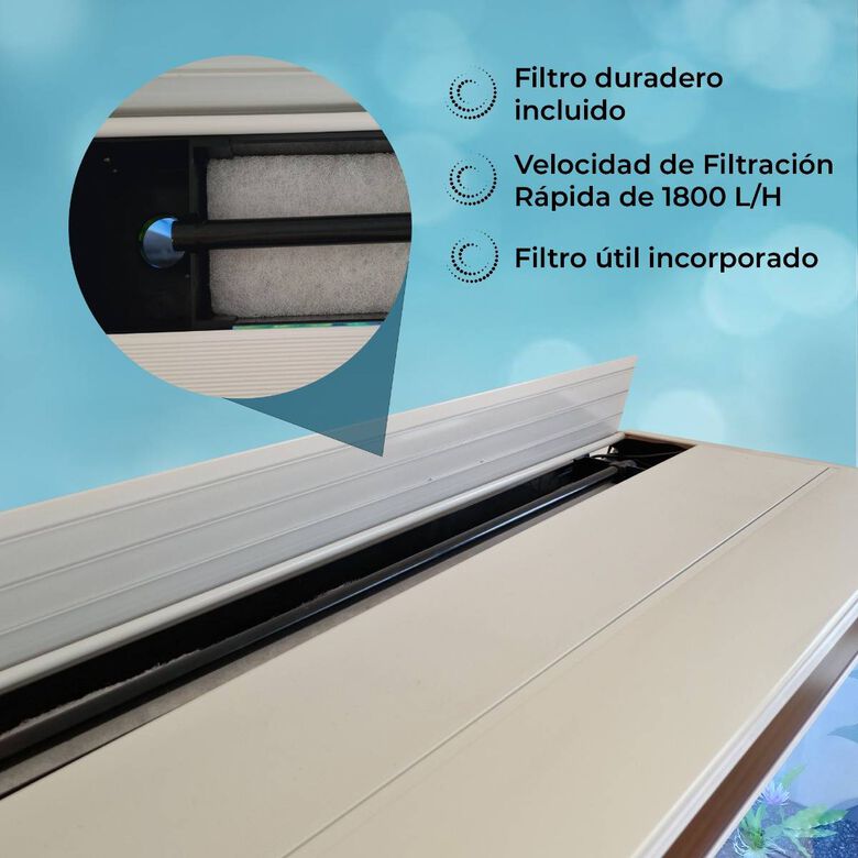 MonsterShop Acuario con Mueble Blanco, Accesorios y Grava Negra para peces thumbnail