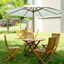 Outsunny Sombrilla Parasol de Jardín Ø300x250 cm con Sistema de Pestillo de Fijación Techo Ventilado y Poste Desmontable de Madera para Terraza Patio Exterior Blanco, , large indicador imagen numero 2
