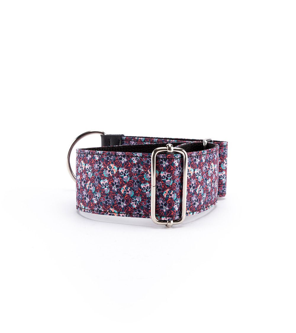 Pamppy galgo speedy collar regulable evan roses negro y rosa para perros, , large Imagen numero 2