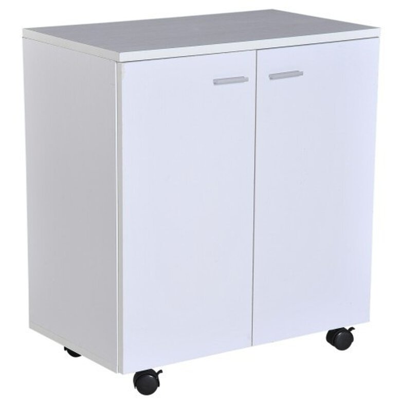 Mesa de armario con ruedas y puertas Homcom color Blanco, , large image number null