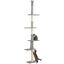 PawHut Árbol para Gatos de Suelo a Techo 225-275 cm Árbol Rascador para Gatos Torre para Gatos con Múltiples Plataformas Sistema de Antivuelco Gris Claro, , large indicador imagen numero 1