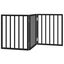 vidaXL Puerta para perros plegable 3 paneles madera álamo negra 150 cm, , large indicador imagen numero 6