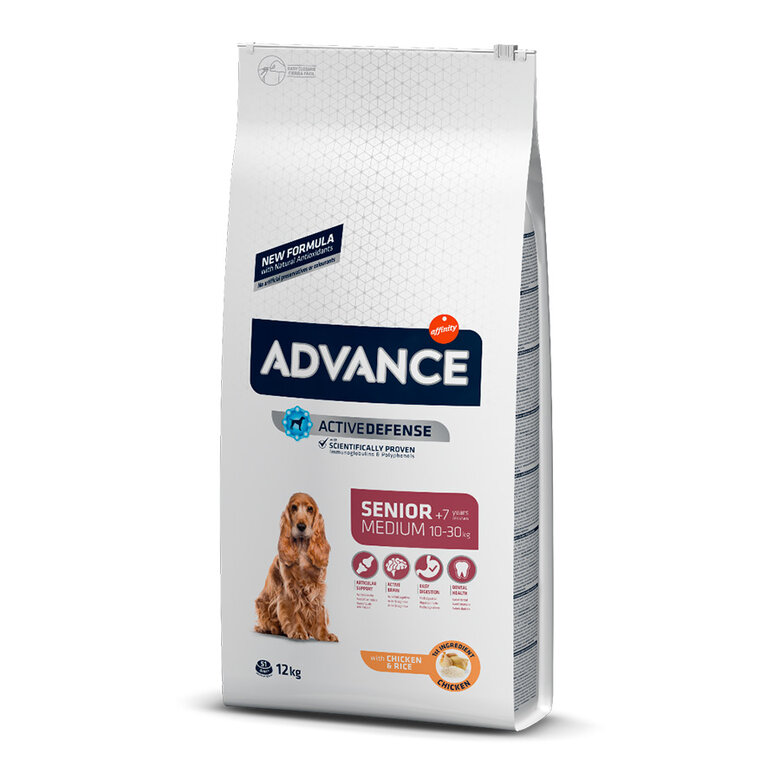 Advance Medium Senior +7 Active Defense Pollo y Arroz pienso para perros, , large image number null