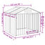 vidaXL Caseta perros con tejado acero galvanizado negro 117x103x102 cm, , large indicador imagen numero 4