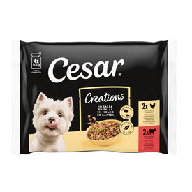 Cesar Carnes Mixtas Salsa en Bolsita para Perros - Multipack