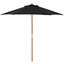 Outsunny Sombrilla Parasol de Madera Ø250x230cm para Exterior con 6 Varillas Sistema de Cuerda con Fijación Desmontable Portátil Fácil de Guardar y Transportar Negro, , large indicador imagen numero 1