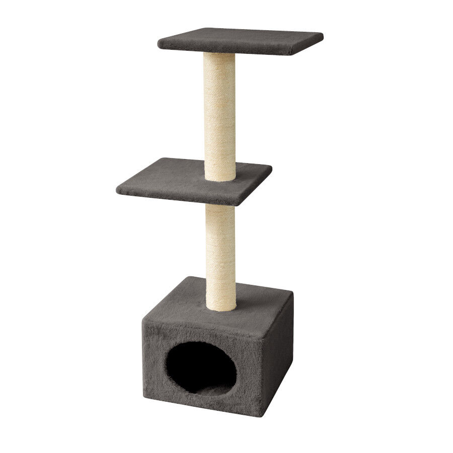 Leeby Colette torre rascador con cama nido gris para gatos thumbnail