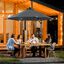 Outsunny Sombrilla Voladiza de 3 m con Luces LED Sombrilla de Jardín con Manivela y Base Cruzada Parasol Excéntrico para Exterior Patio Terraza Gris Oscuro, , large indicador imagen numero 2