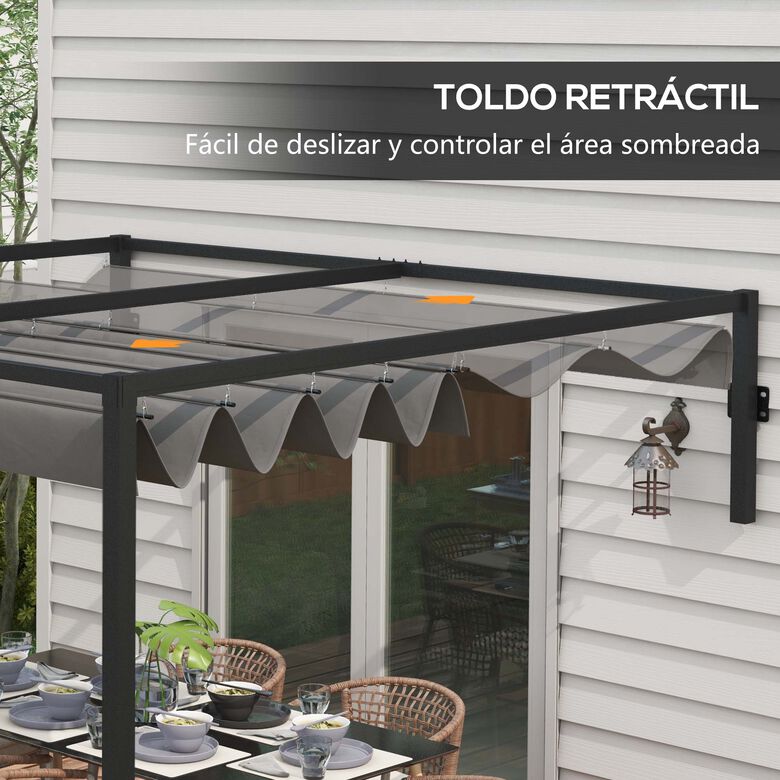 Outsunny Pérgola Gris Oscuro thumbnail