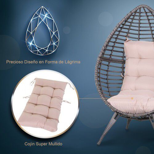 Sill&oacute;n de jard&iacute;n Outsunny con respaldo color Marr&oacute;n, , large Imagen numero 5