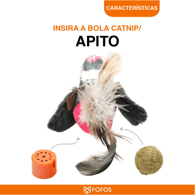 FOFOS | P&aacute;jaro Negro con Chip de Sonido y Catnip Natural - Para Gato, , large Imagen numero 3