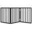 vidaXL Puerta para perros plegable 3 paneles madera álamo negra 150 cm, , large indicador imagen numero 9