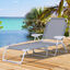Outsunny Tumbona Reclinable y Plegable de Jardín con Respaldo Ajustable en 4 Posiciones Marco de Metal Texteline Transpirable 186x66x80 cm Gris, , large indicador imagen numero 2