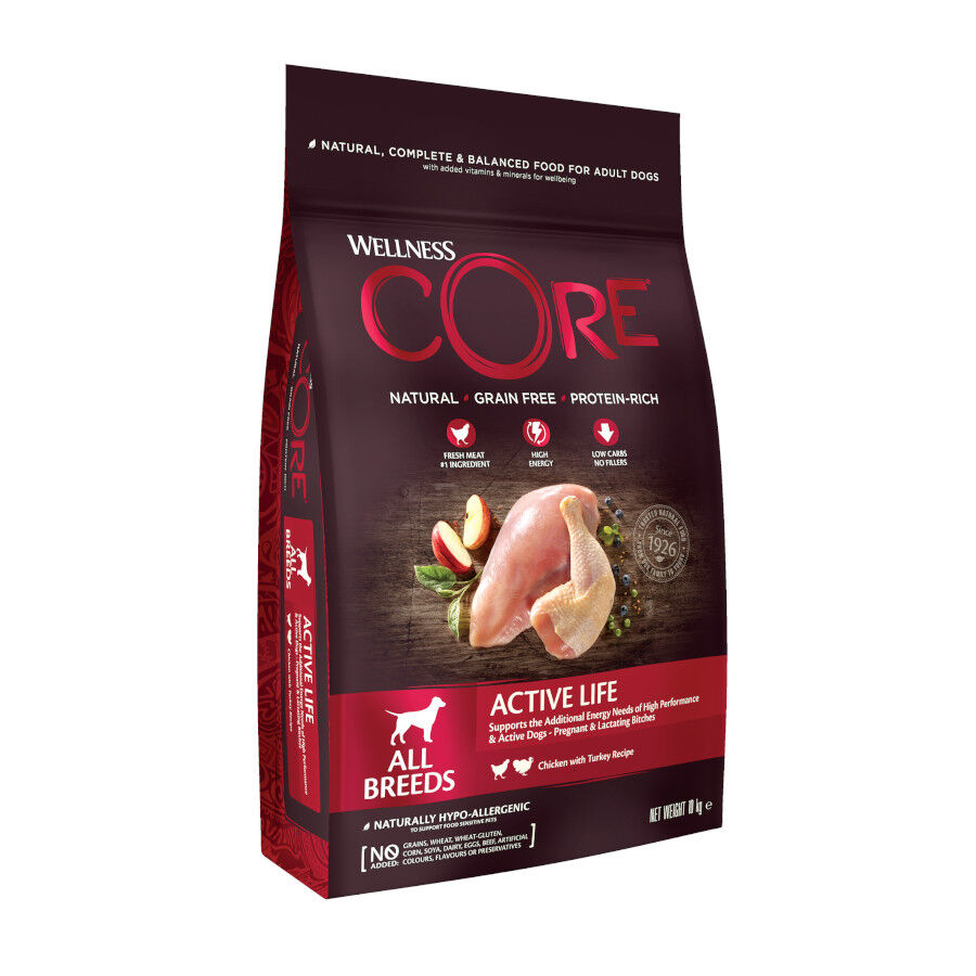 10 kg Wellness Core Active Life Pollo con Pavo pienso para perros, , large Imagen numero 1