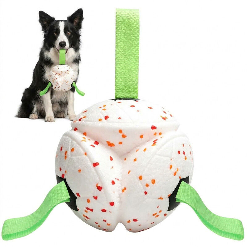 Nobleza Pelota Interactiva para Perros Medianos y Grandes (15 cm) - Juguete Resistente de Goma Flotante con Asas para Tirar y Morder, Pelota El&aacute;stica e Indestructible para Agua, Parque y Entrenamiento, , large Imagen numero 1