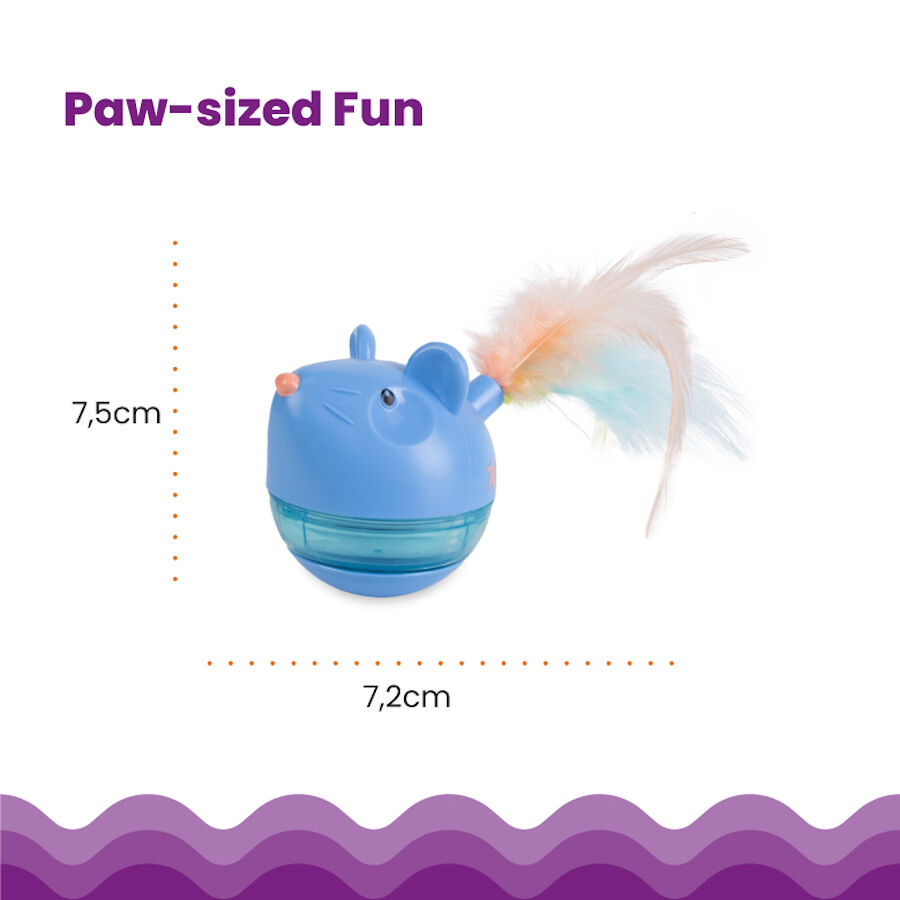 Catstages Hunt n&#039;Swat Treat Trumbler Ratón Interactivo con Plumas para gatos thumbnail