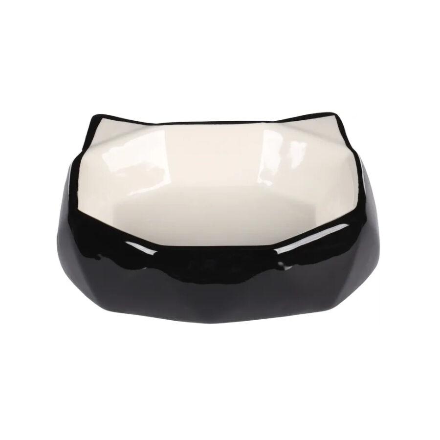 Flamingo Kubo Comedero y Bebedero Negro y Blanco para gatos thumbnail