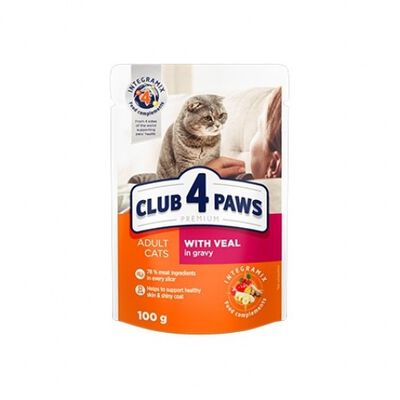 Club 4 Paws Pienso húmedo para gatos Ternera en salsa