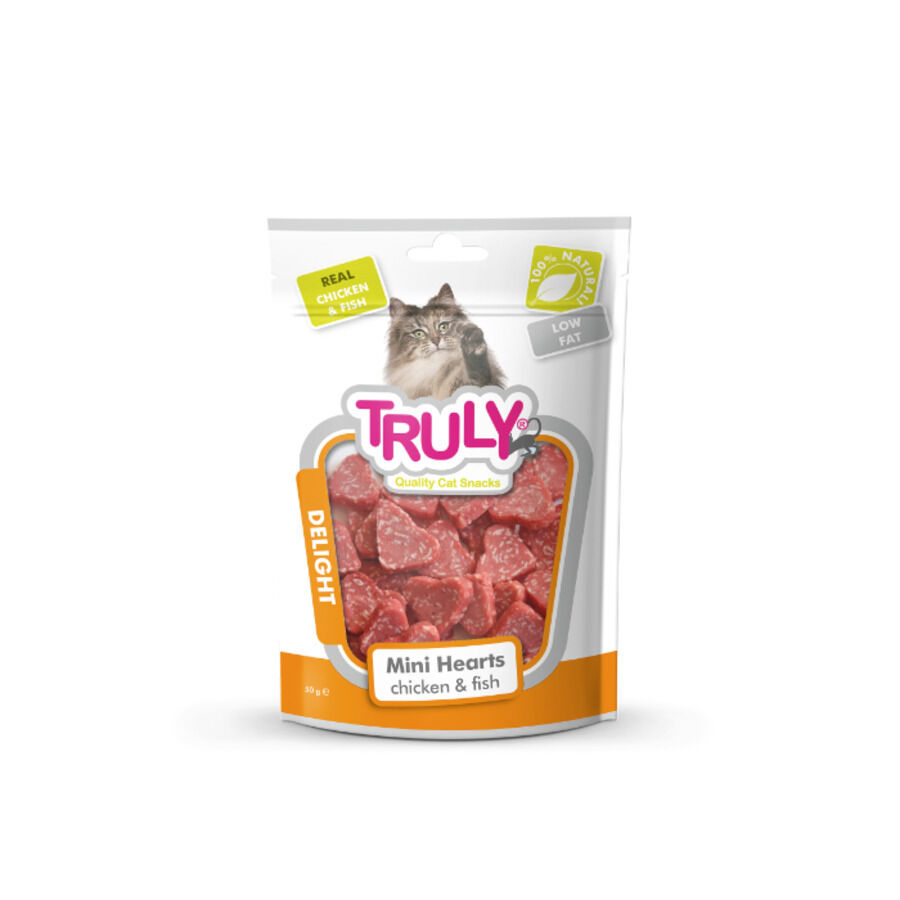 Truly Corazones de Pollo y Pescado para gatos