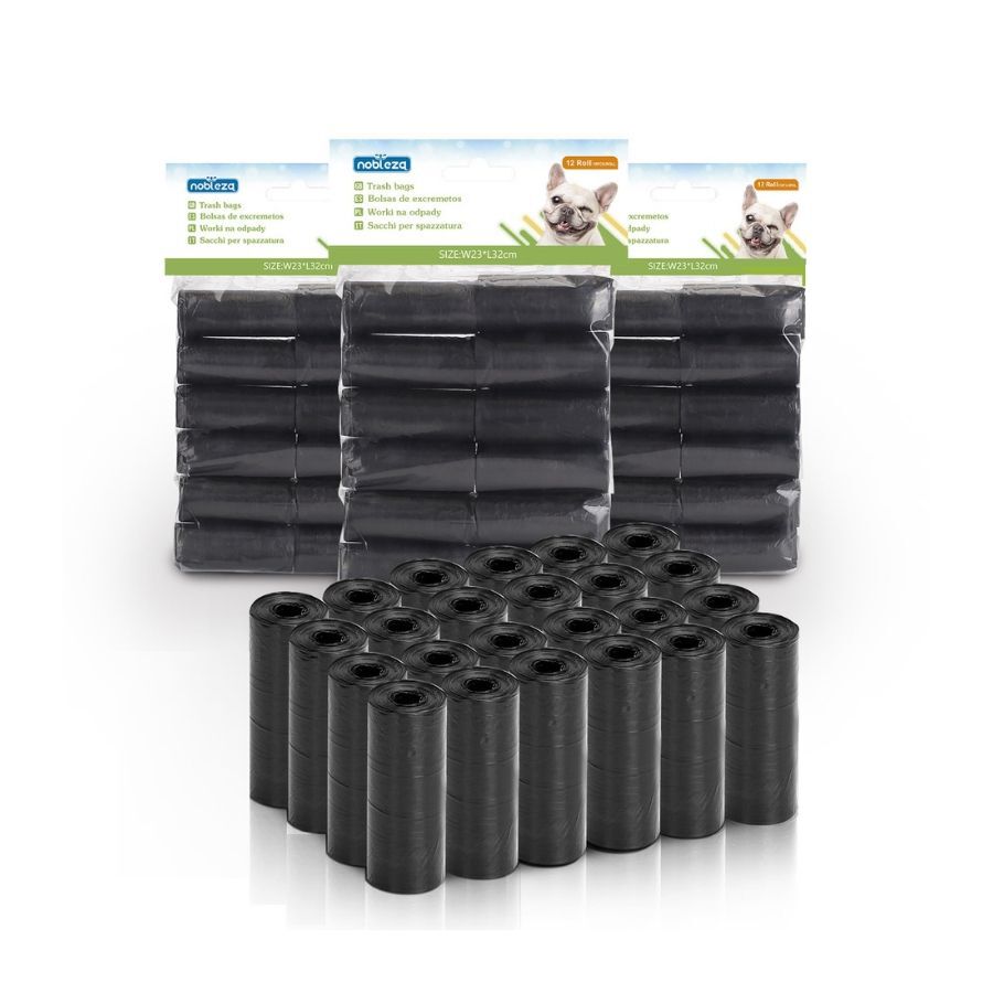 Nobleza Bolsas Caca Perro, 1080 Unidades Bolsas Excrementos Perros, Extra Grueso, Fuerte y a Prueba. 12 Rollos por Pack, 72 Rollos , Color Negro, , large Imagen numero 1