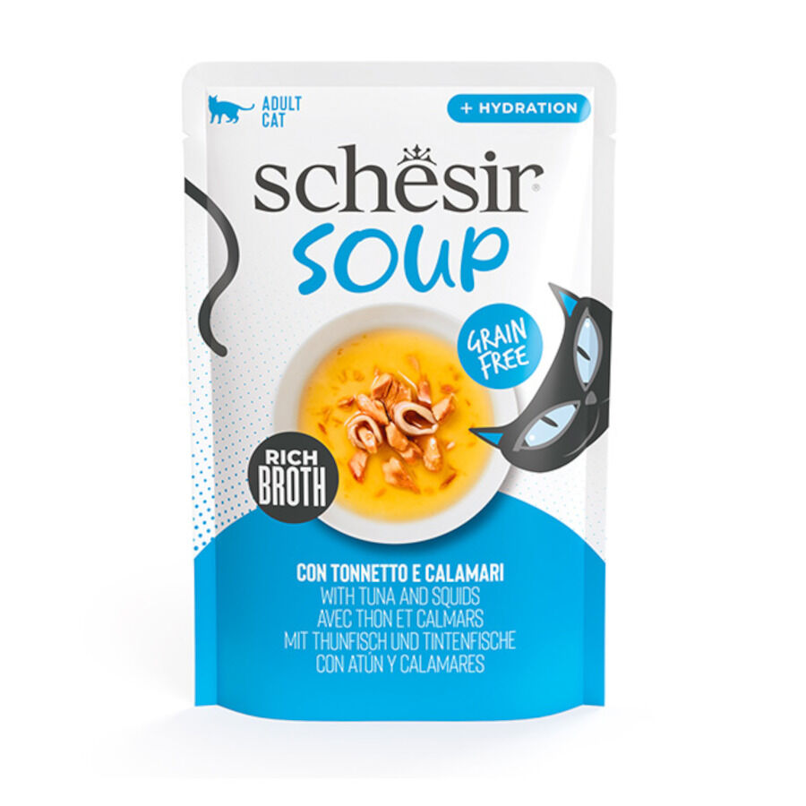Schesir Atún y Calamar en Sopa sobre para gatos