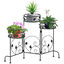 Outsunny Soporte de Metal para Plantas Macetas Plegable Estanter&iacute;a para Flores con 3 Estantes Decoraci&oacute;n Interiores Exteriores para Jard&iacute;n Terraza Balc&oacute;n 74x23x62 cm Negro, , large indicador imagen numero 1