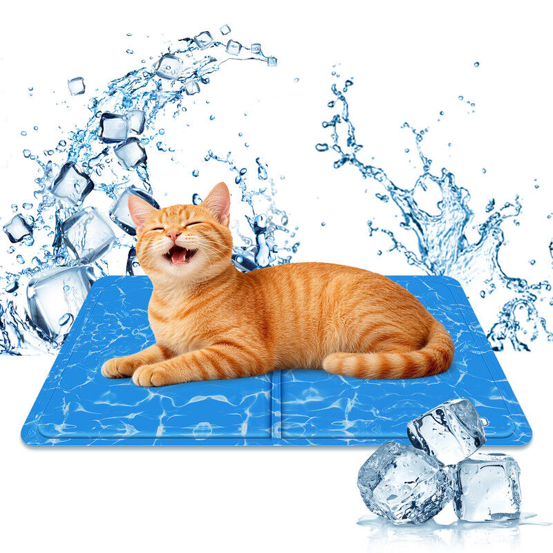 Nobleza Alfombra Refrescante para Gatos &ndash; Gel Auto-refrigerante No T&oacute;xico, Activado por Presi&oacute;n, 40x50 cm, Azul con Estampado, , large Imagen numero 1
