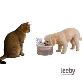 Leeby Fuente de Agua sin Cables Blanco para perros y gatos