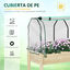 Outsunny Huerto Urbano Elevado de Madera 121x55x117 cm con Cubierta de Protecci&oacute;n Mesa de Jardinera para Cultivo Flores Vegetales en Jard&iacute;n Terraza Color Natural, , large indicador imagen numero 4