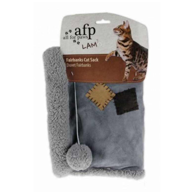 All For Paws Bolsa de cama para gatos borreguito gris y beige thumbnail