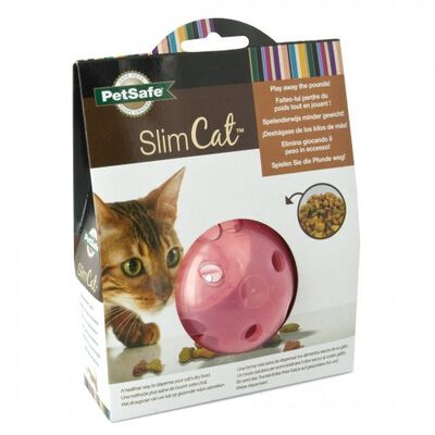 Bola dispensadora de premios Slimcat para gatos color Rosa